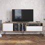 Hanah Home Soporte para TV Mistico (180) Nogal, Blanco y Negro